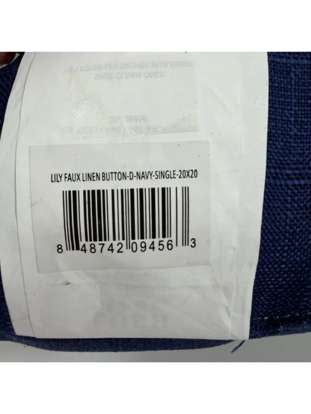 NWT Lush Decor Navy Blue Button Accent Outdoor Pillow Cushion 20x20 Waterproof